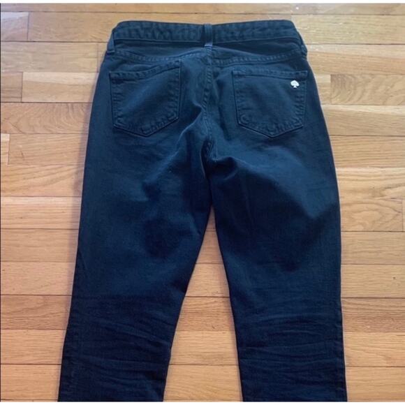 Kate Spade NY Black Seize the Day‎ Browne St Gold Spade Emblem Jeans Sz 26 - Picture 9 of 11